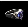 Image 2 : 2.20ct Tanzanite and Diamond Ring - 14KT White Gold