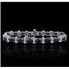 Image 1 : 14KT White Gold 16.38ctw Sapphire and Diamond Bracelet
