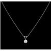 Image 1 : 14KT White Gold 0.78ct Diamond Pendant With Chain