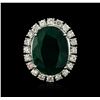 Image 1 : 14KT White Gold 11.46ct Emerald and Diamond Ring