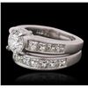 Image 2 : Platinum 3.93ctw Diamond Wedding Set