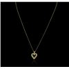 Image 2 : 14KT Yellow Gold 0.15ctw Diamond Pendant With Chain