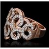 Image 2 : 14KT Rose Gold 0.62ctw Diamond Ring