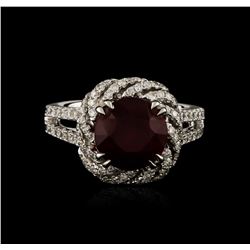 14KT White Gold 4.05ct Ruby and Diamond Ring