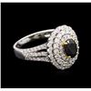 Image 2 : 1.17ct Alexandrite and Diamond Ring - 18KT White Gold