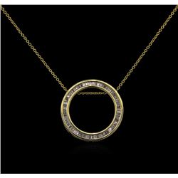 0.25ctw Diamond Circle Pendant With Chain - 14KT Yellow Gold