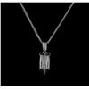 Image 1 : 14KT White Gold 0.77ctw Diamond Pendant With Chain