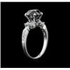 Image 3 : 3.51ctw Black Diamond Ring - 18KT White Gold