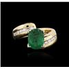 Image 1 : 18KT Yellow Gold 1.85ct Emerald and Diamond Ring