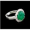 Image 2 : 5.19ct Emerald and Diamond Ring - 18KT White Gold