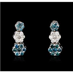 14KT White Gold 1.00ctw Diamond Earrings