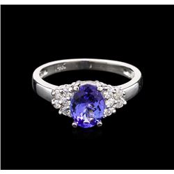 1.23ct Tanzanite and Diamond Ring - 14KT White Gold