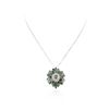 Image 1 : 14KT White Gold 12.24ctw Chrysoberyl and Diamond Pendant With Chain
