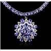 Image 2 : 14KT White Gold 83.22ctw Tanzanite and Diamond Necklace