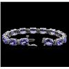 Image 3 : 14KT White Gold 27.90ctw Tanzanite and Diamond Bracelet