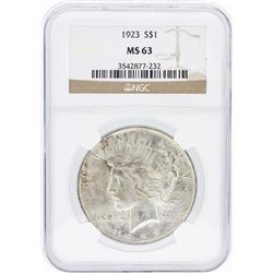 1923 NGC MS63 Peace Silver Dollar