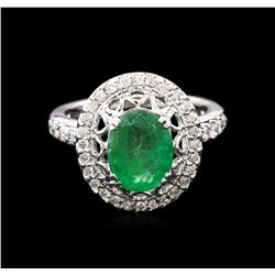 1.90ct Emerald and Diamond Ring - 14KT White Gold