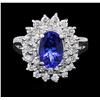 Image 1 : 14KT White Gold 1.65ct Tanzanite and Diamond Ring