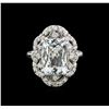 Image 1 : 5.05ct Aquamarine and Diamond Ring - 14KT White Gold