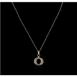 14KT Two-Tone Gold 0.20ctw Diamond Pendant With Chain