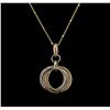 Image 2 : 14KT Two-Tone Gold 0.20ctw Diamond Pendant With Chain