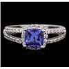 Image 1 : 14KT White Gold 1.47ct Tanzanite and Diamond Ring
