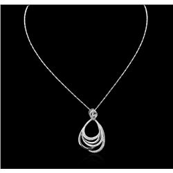 14KT White Gold 0.85ctw Diamond Pendant With Chain