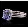 Image 2 : 18KT White Gold 3.41ct Tanzanite and Diamond Ring