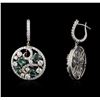 Image 2 : 14KT White Gold 2.61ctw Alexandrite and Diamond Earrings