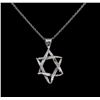 Image 2 : 14KT White Gold Star of David Pendant With Chain