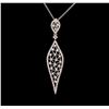 Image 1 : 0.86ctw Diamond Pendant With Chain - 14KT White Gold