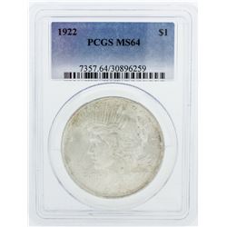1922 PCGS MS64 Peace Silver Dollar