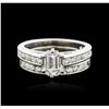 Image 1 : 14KT White Gold 1.52ctw Diamond Wedding Ring Set