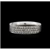 Image 1 : 14KT White Gold 0.65ctw Diamond Ring