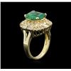 Image 3 : 2.90ct Emerald and Diamond Ring - 14KT Yellow Gold