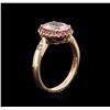 Image 3 : 14KT Rose Gold 2.24ct Morganite, Pink Sapphire and Diamond Ring