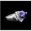 Image 2 : 2.60ct Tanzanite and Diamond Ring - 14KT White Gold