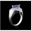 Image 3 : 2.60ct Tanzanite and Diamond Ring - 14KT White Gold