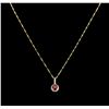 Image 1 : 1.95ct Ruby and Diamond Pendant With Chain - 14KT Yellow Gold
