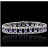 Image 1 : 14KT White Gold 11.25ctw Tanzanite and Diamond Bracelet
