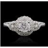 Image 1 : 14KT White Gold 0.82ctw Diamond Ring