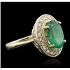 Image 2 : 14KT Yellow Gold 3.09ct Emerald and Diamond Ring