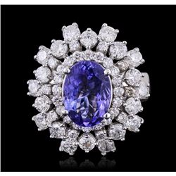14KT White Gold 3.44ct Tanzanite and Diamond Ring