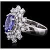 Image 2 : 14KT White Gold 3.44ct Tanzanite and Diamond Ring