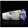 Image 2 : 14KT White Gold 3.96ct Tanzanite and Diamond Ring