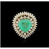 Image 1 : 14KT Yellow Gold GIA Certified 7.47ct Emerald and Diamond Ring
