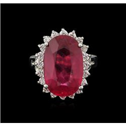 10.20ct Ruby and Diamond Ring - 14KT White Gold