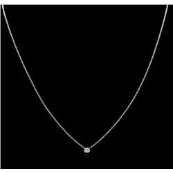 14KT White Gold 0.09ct Diamond Solitaire Necklace