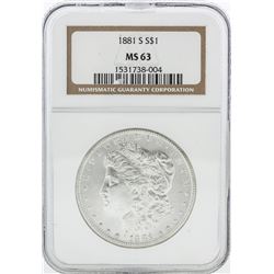 1881-S NGC MS63 Morgan Silver Dollar