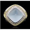 Image 1 : 14KT Two-Tone Gold 12.48ct Aquamarine and Diamond Ring GD719